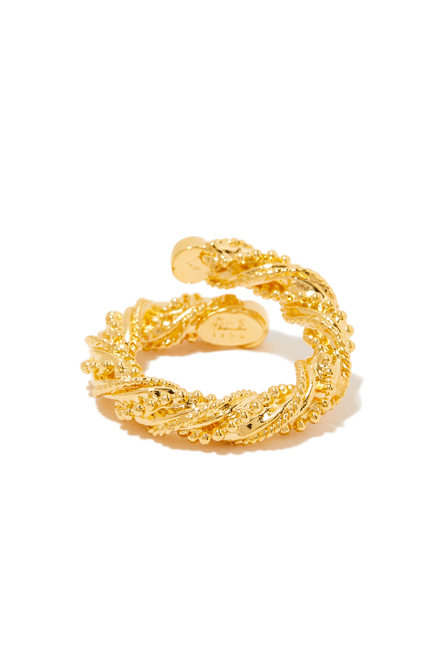 Bonnie Liane Cabochon Twist Ring, 24K Gold-Plated Brass